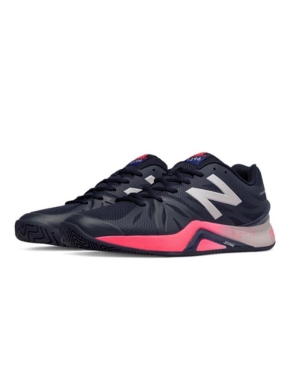 New Balance 1296v2 Men's Navy Athletic Shoes with Coral Accents